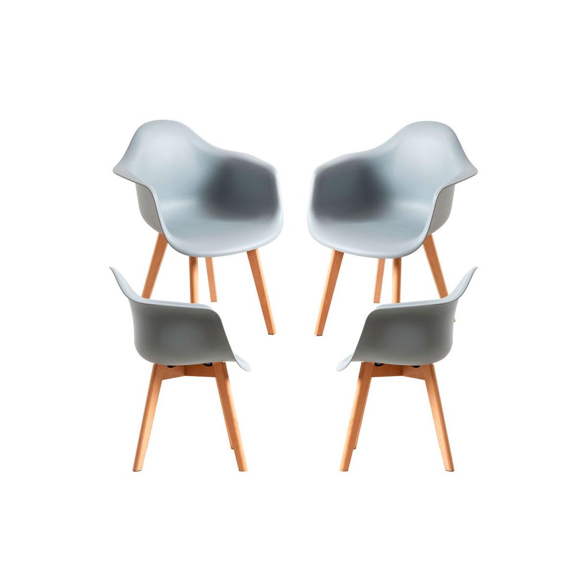 Regalos Miguel - Packs Sillas Comedor - Pack 4 Sillas Belu - Gris claro