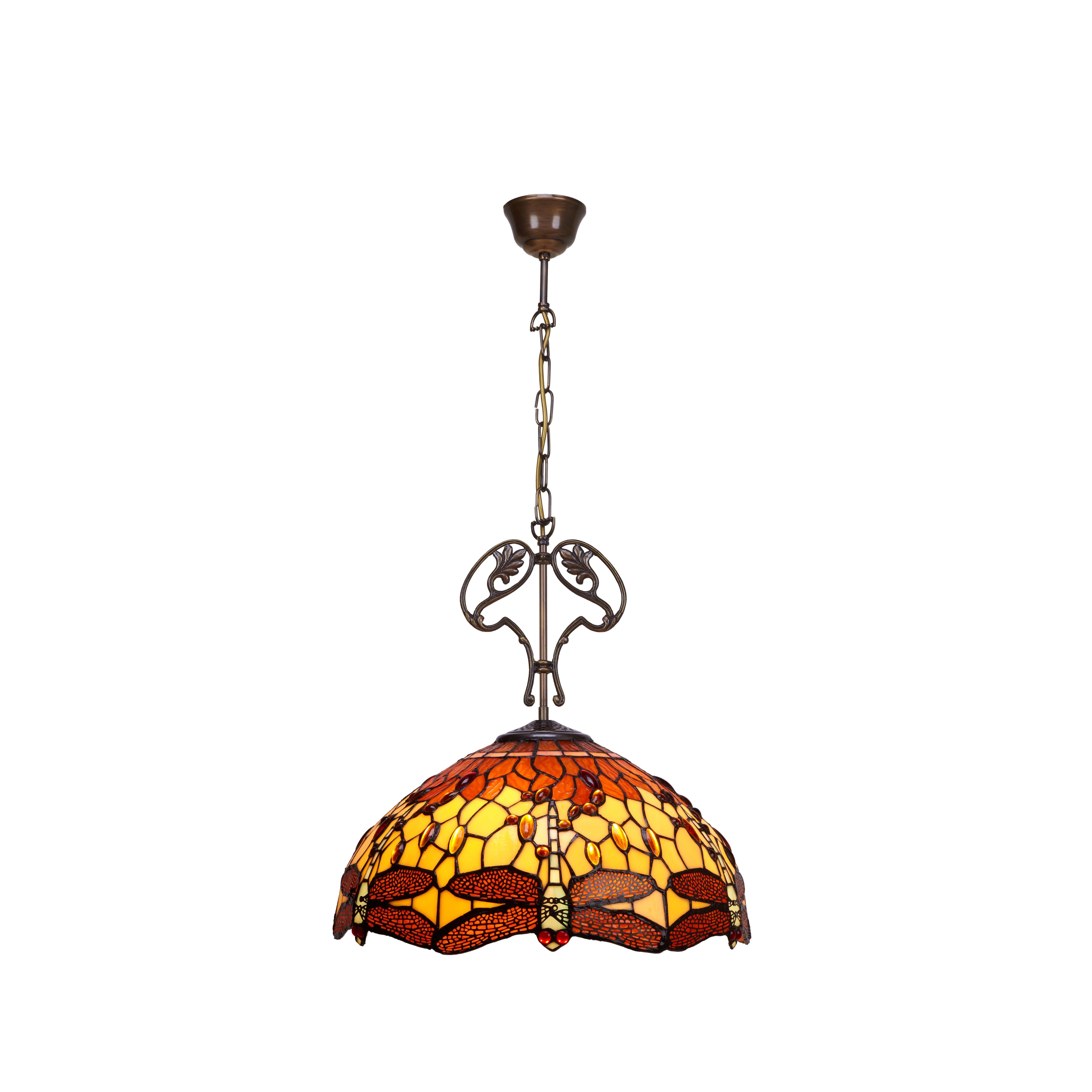 Colgante de techo mayor diámetro 40cm con cadena y adorno fundición Serie Belle Amber FIJALO LG232166