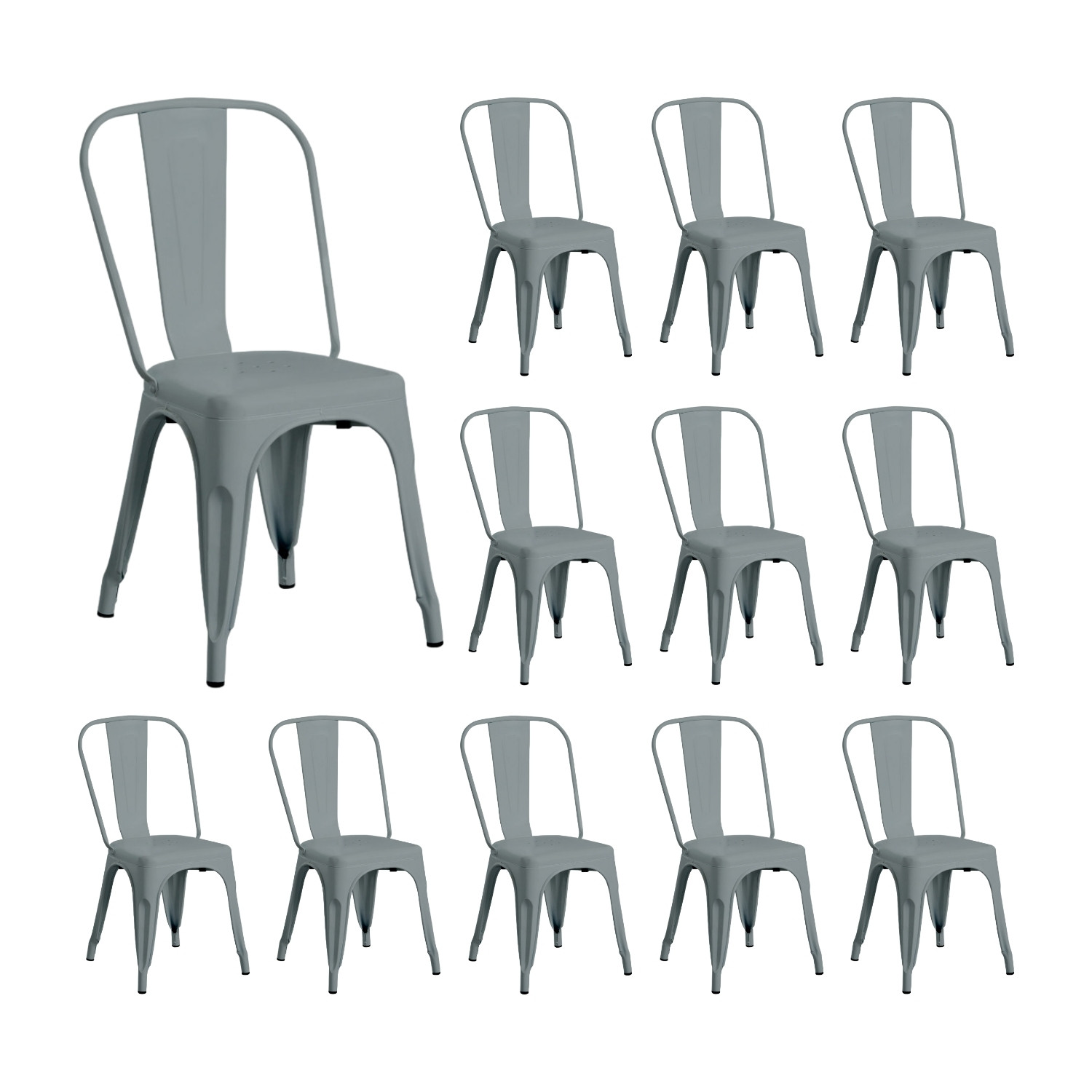 Pack 12 Sillas Industriales Strong 45x54x85cm Thinia Home