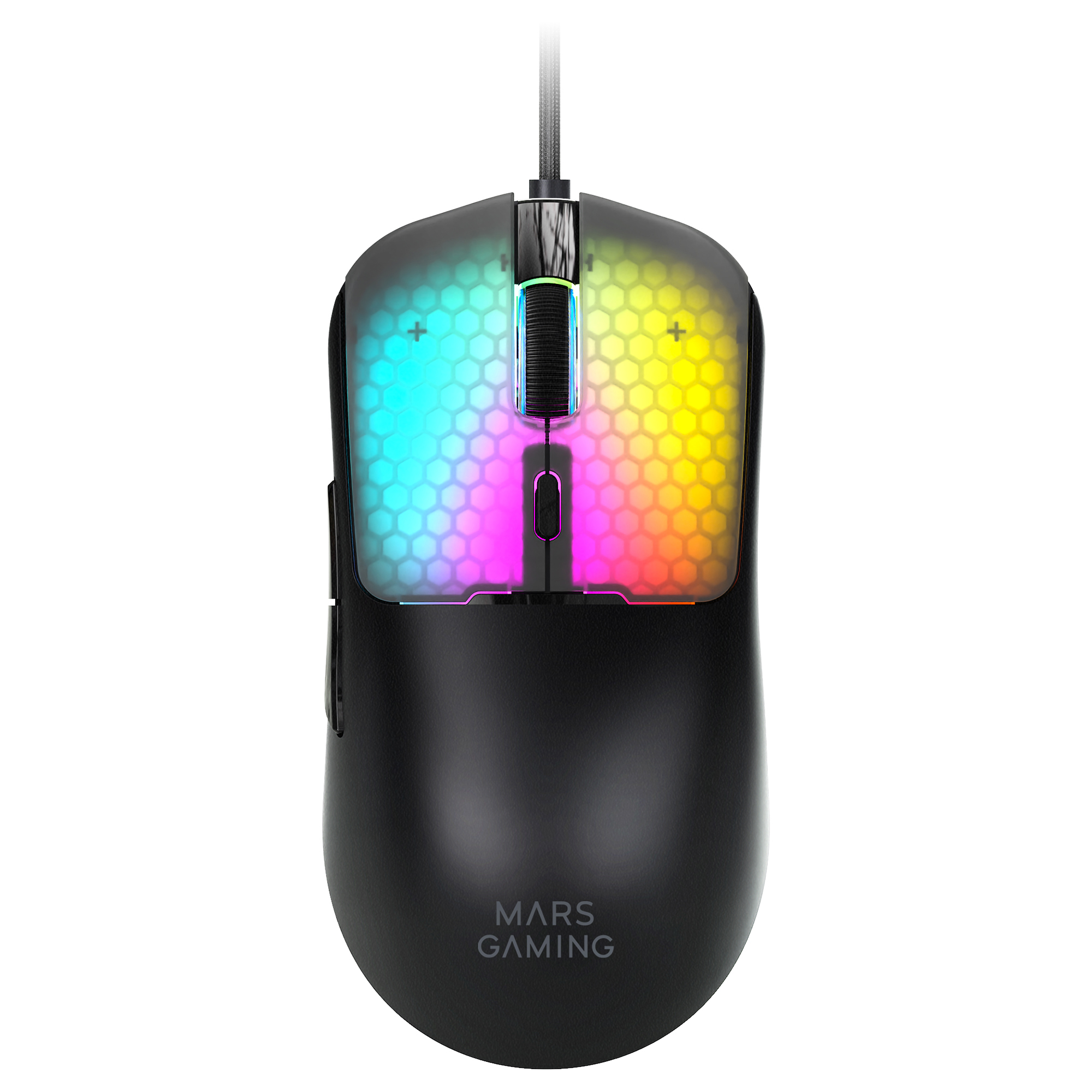 Mars Gaming MM-VIPER, Ratón Gaming Ultraligero 56g, RGB Chroma Personalizable, Sensor Óptico A825PRO, 12800 DPI y 1000Hz, Switches Mecánicos HUANO, Softwae Dedicado, Cable Trenzado USB-A/USB-C, Ratón PC Negro o Blanco