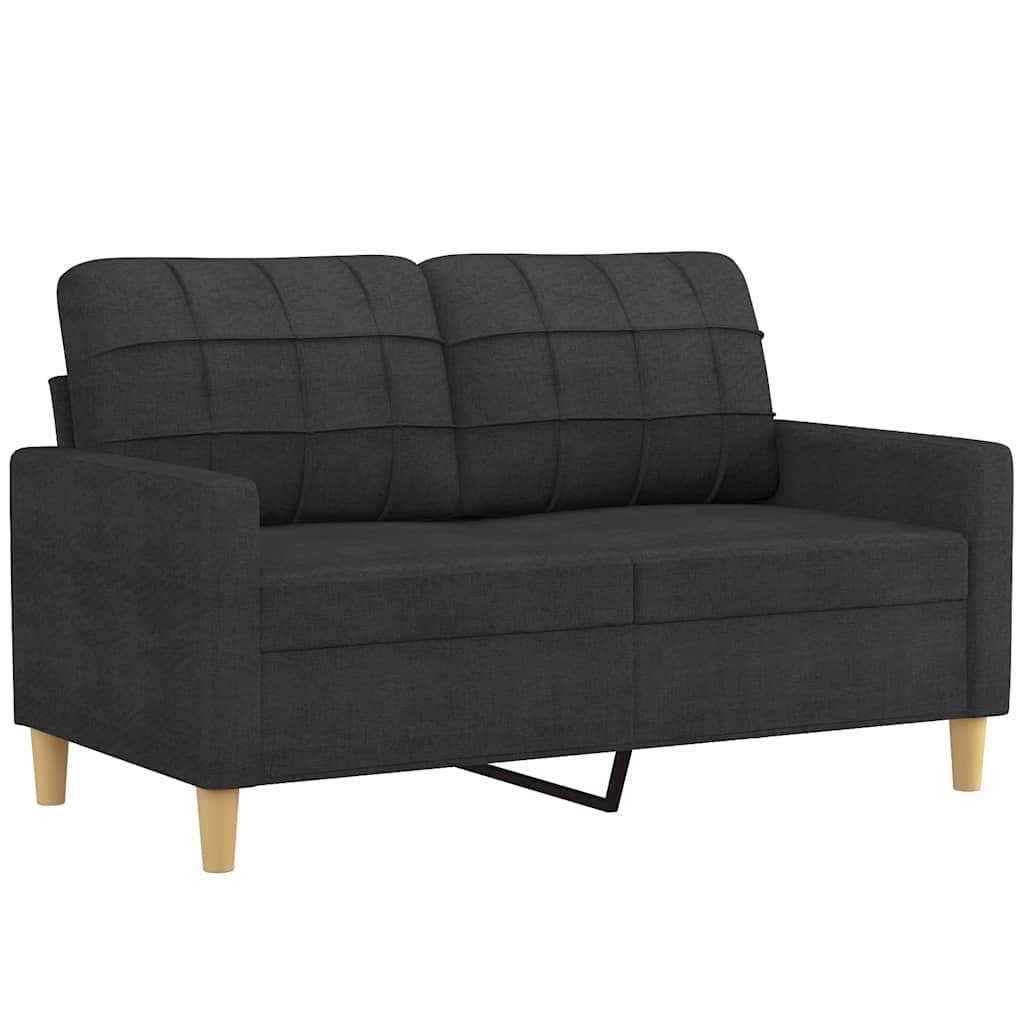 vidaXL Sofá de 2 plazas de tela negro 120 cm