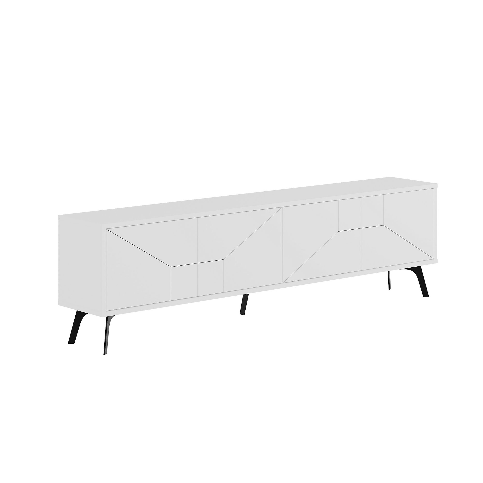 Habitat y Jardin - Soporte de TV de madera "Dune" - 180 x 29 x 50 cm - Blanco