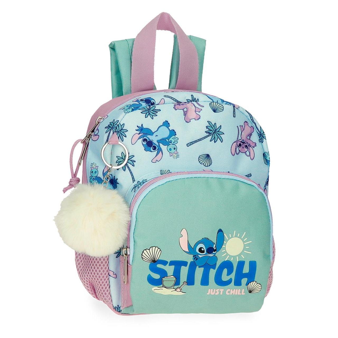 Mochila escolar Disney Stitch Just Chill 24cm Turquesa