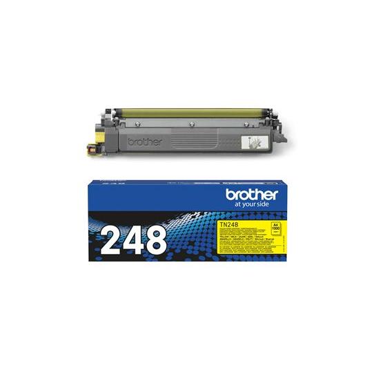 Brother - Tóner TN248Y amarillo para impresoras Brother, rendimiento de hasta 1000 páginas con instalación sencilla y colores vibrantes