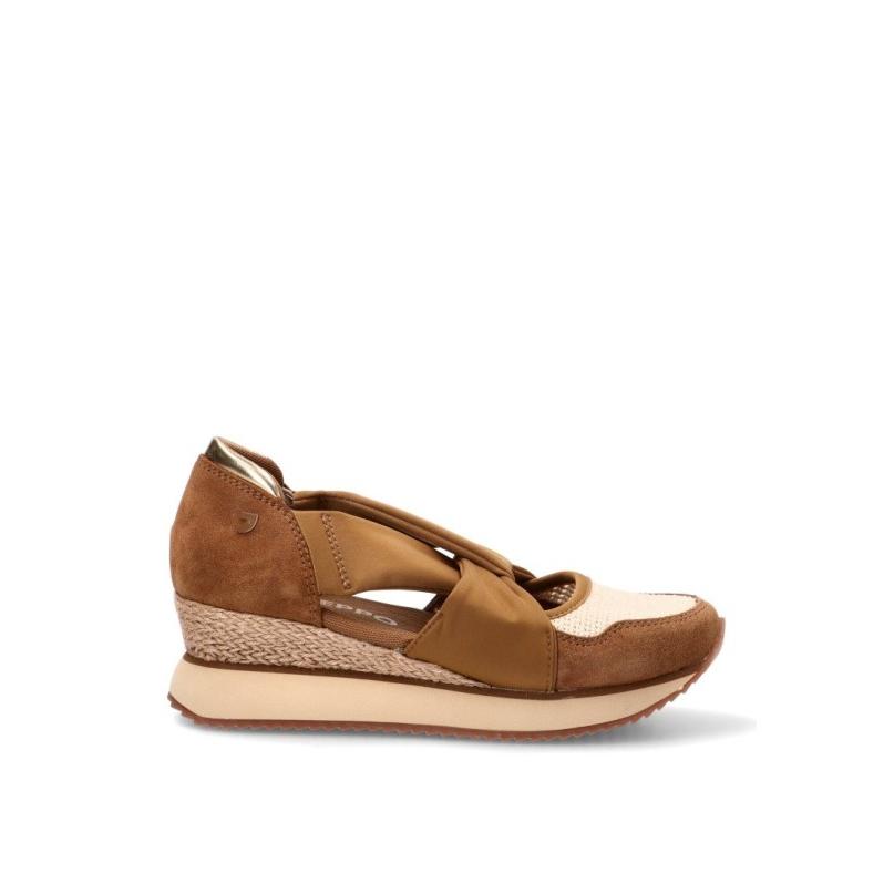 Esparteña Valenciana Alpargata Gioseppo - Mujer - Cuña Media - Modelo Vuka - Color Camel