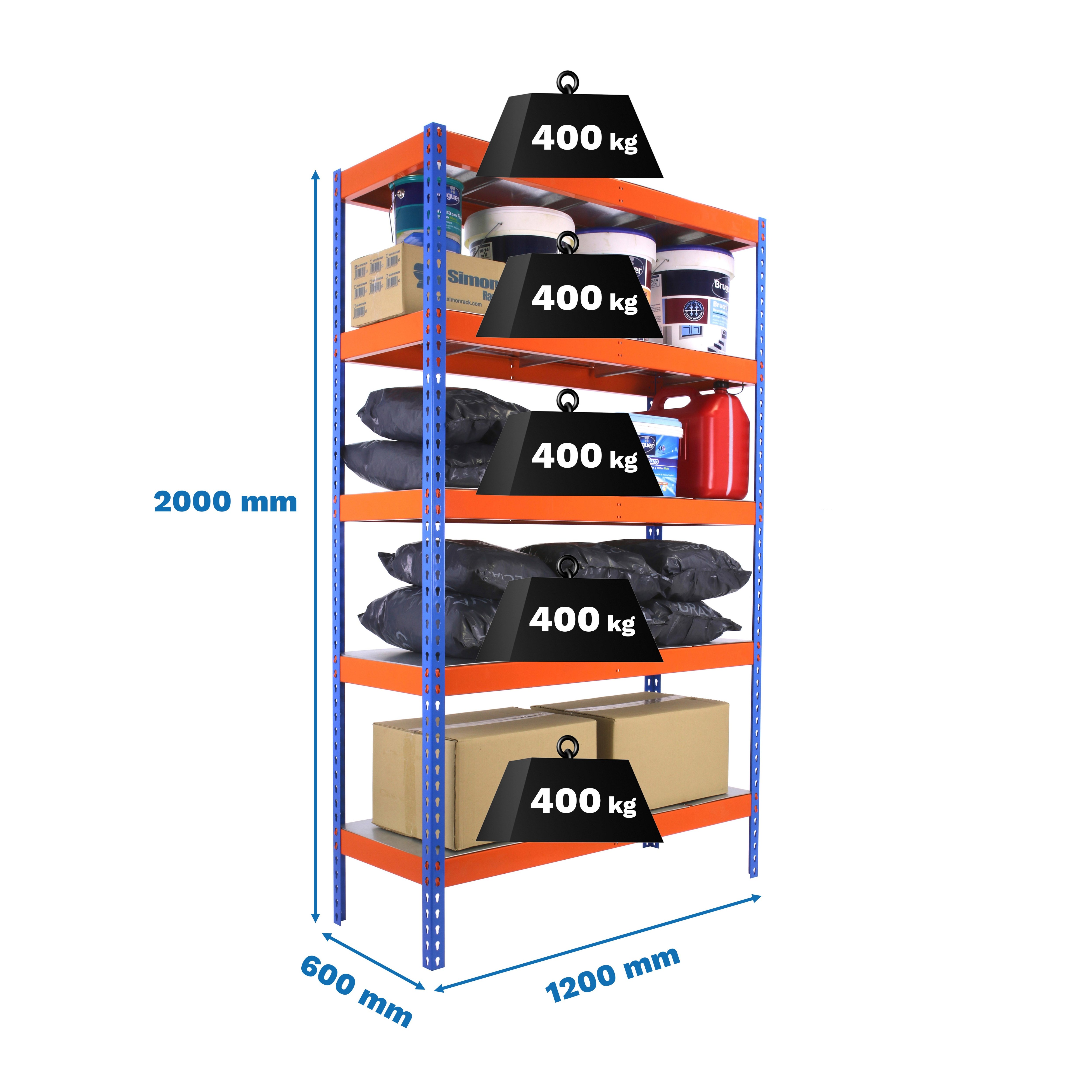 Estantería SIMONRACK Ecoforte 1206-5 azul/naranja