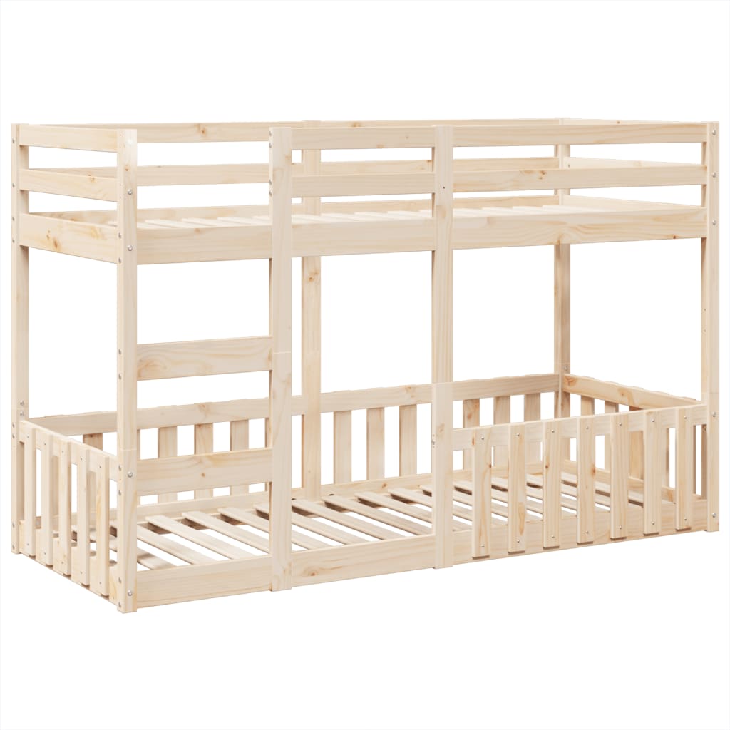vidaXL Litera de madera maciza de pino 90x190 cm