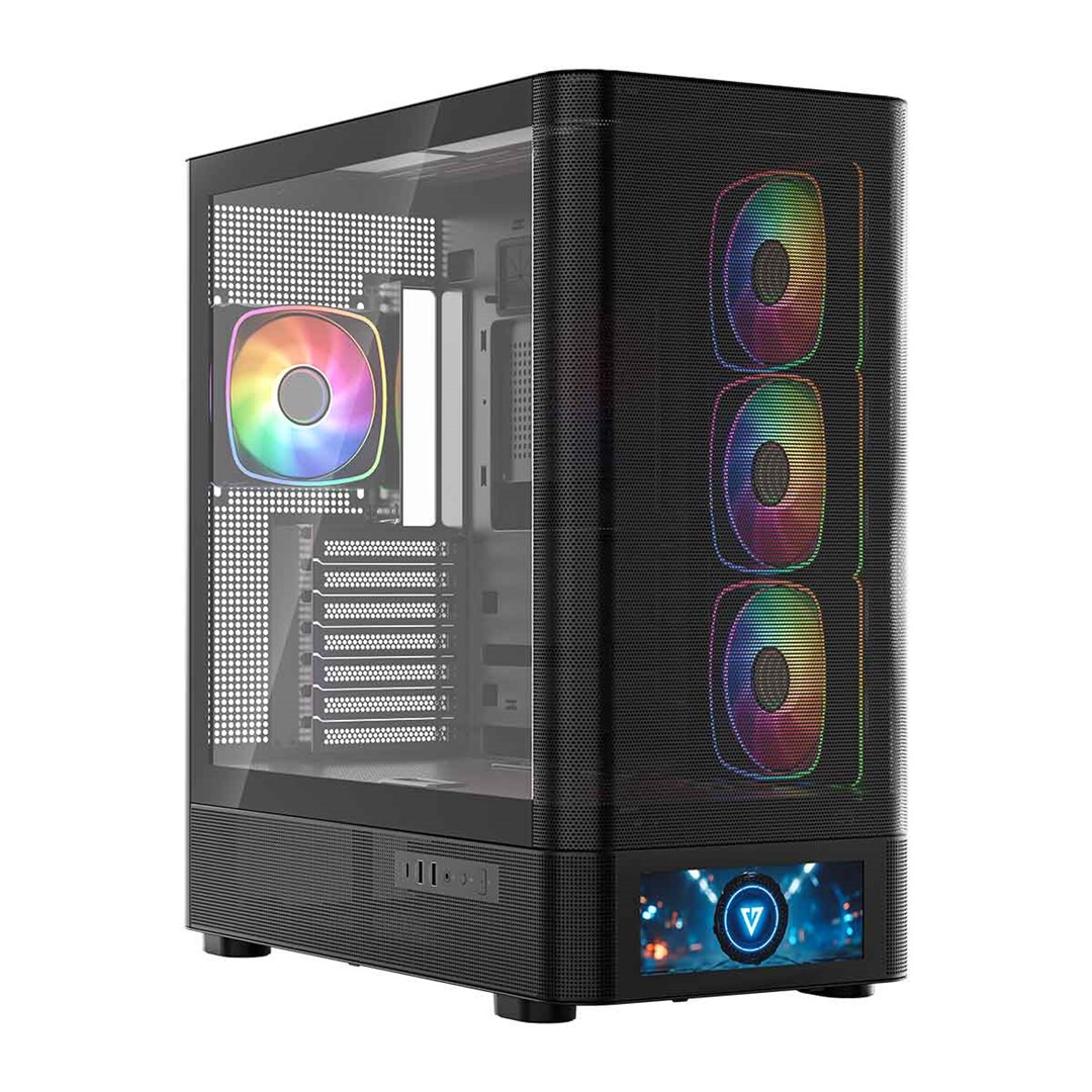Modecom caja de ordenador volcano aq500 argb midi negro