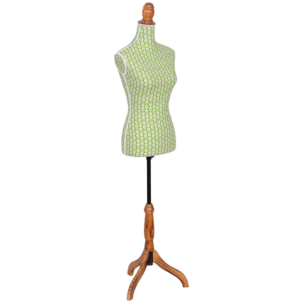 Wonderlust Deco - Maniquí de madera y espuma con tela verde 37.5x24x168 cm Verde 37.5x24x168h cm