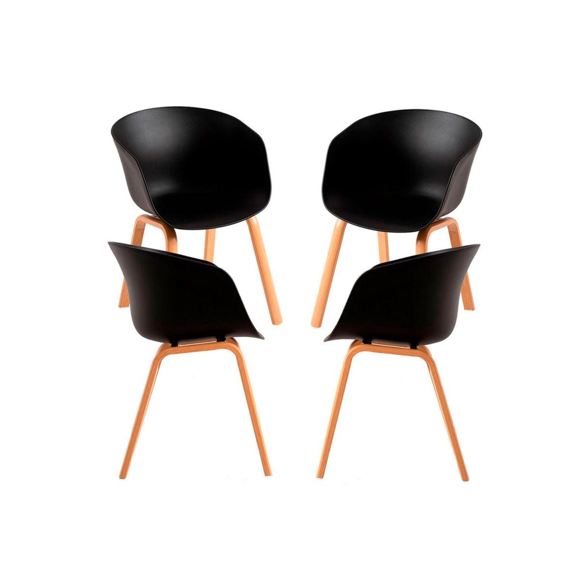 Regalos Miguel - Packs Sillas Comedor - Pack 4 Sillas Hema - Negro