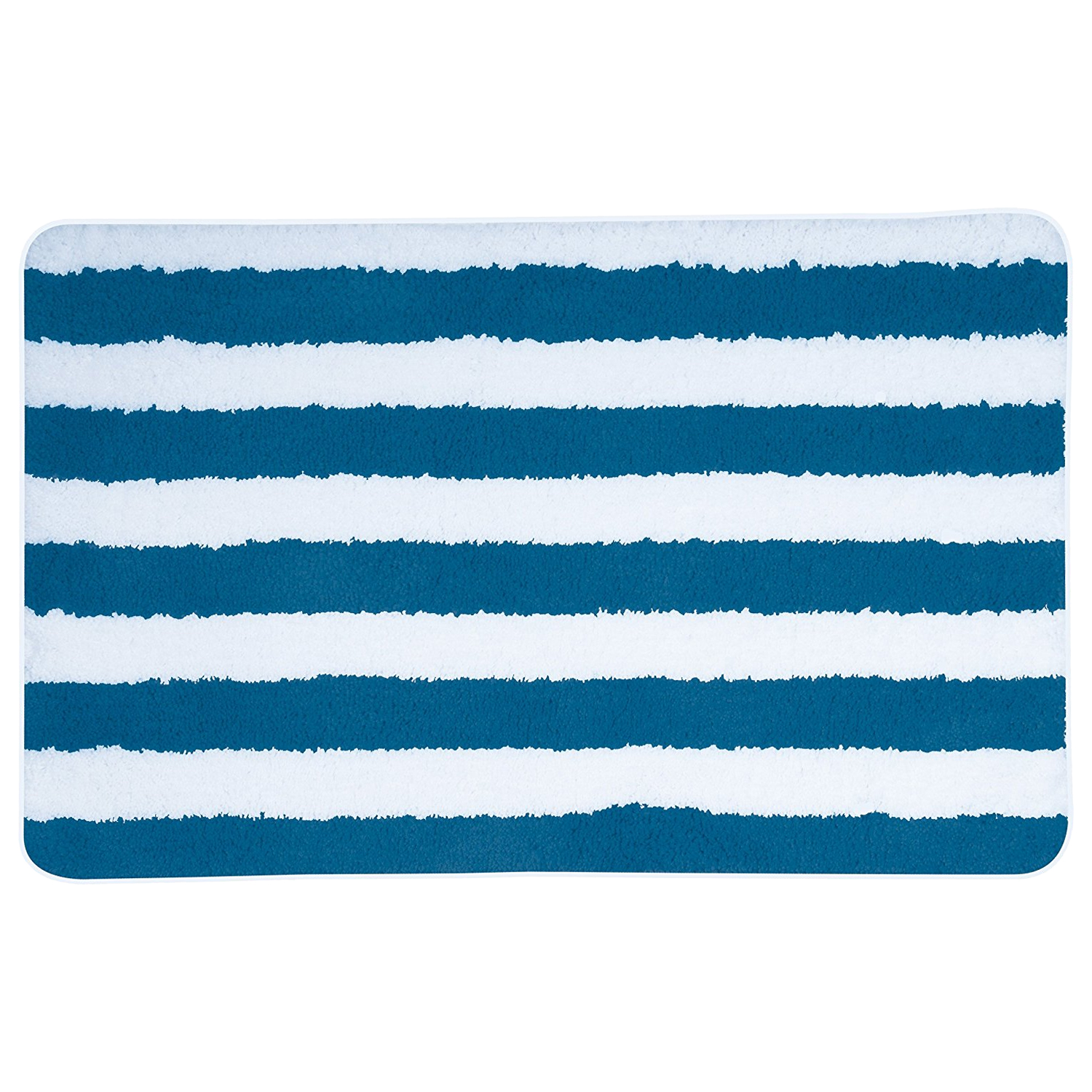 MSV Alfombra de Baño Microfibra Deauville Azul - Suave Al Tacto y Fácil de Limpiar