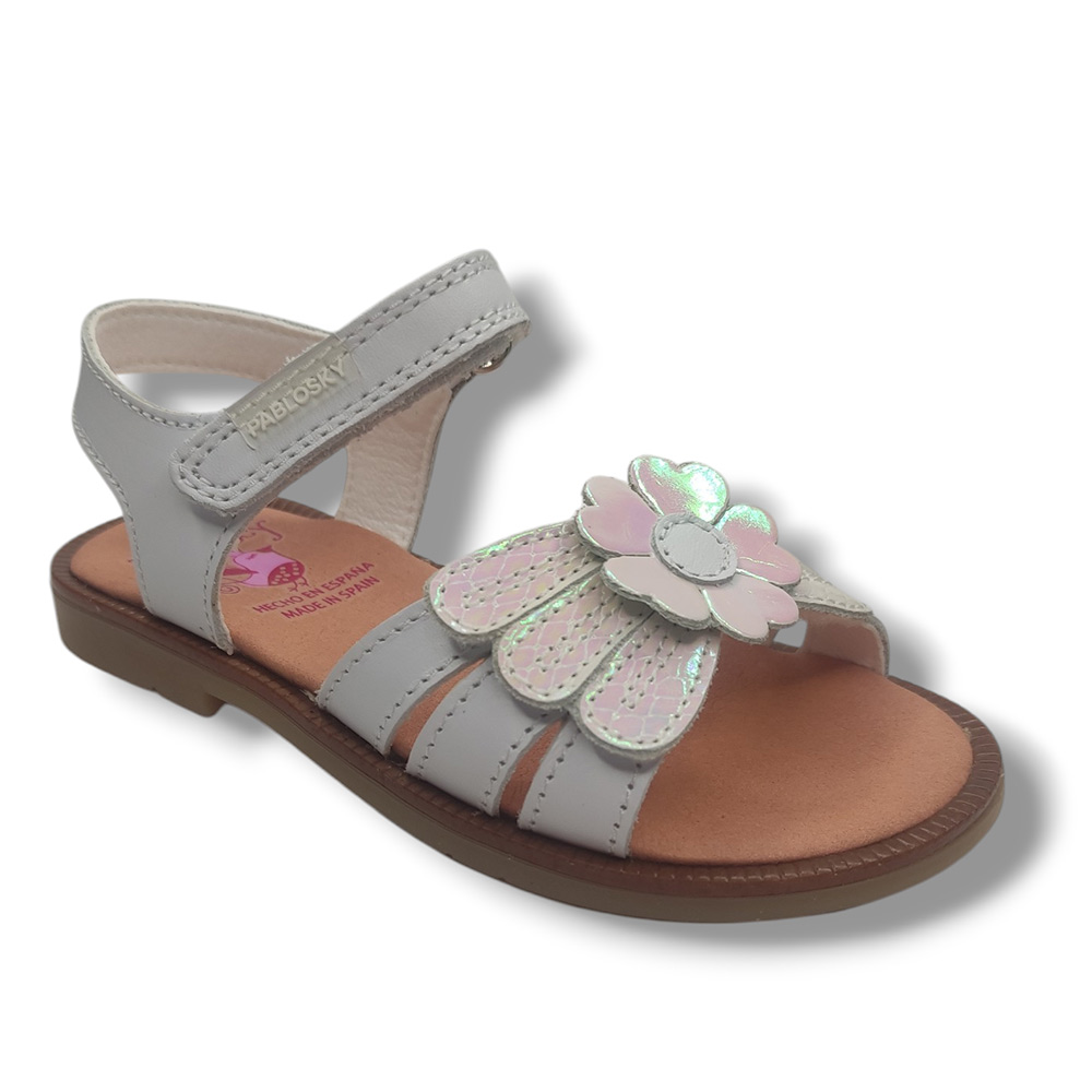 Pablosky Sandalia Abierta Niña Barefoot 072100 BLANCO calzado niños Respetuoso Pablosky Summer ROYALE CORDONETS