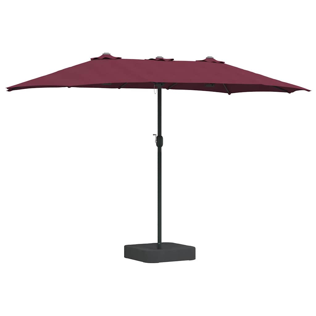 vidaXL Sombrilla de jardín Rojo Burdeos 385 x 209 x 244 cm
