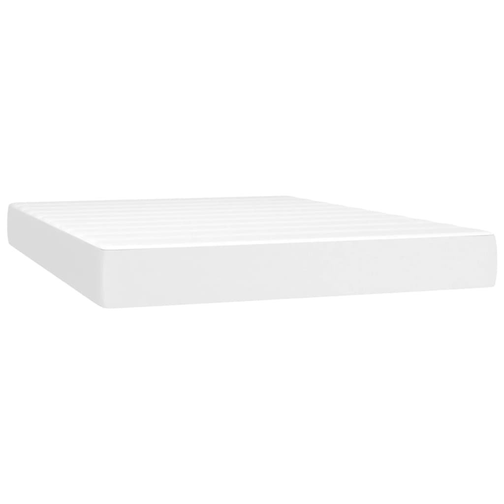 vidaXL Colchón muelles ensacados firmeza media cuero sintético blanco 140x200x20 cm