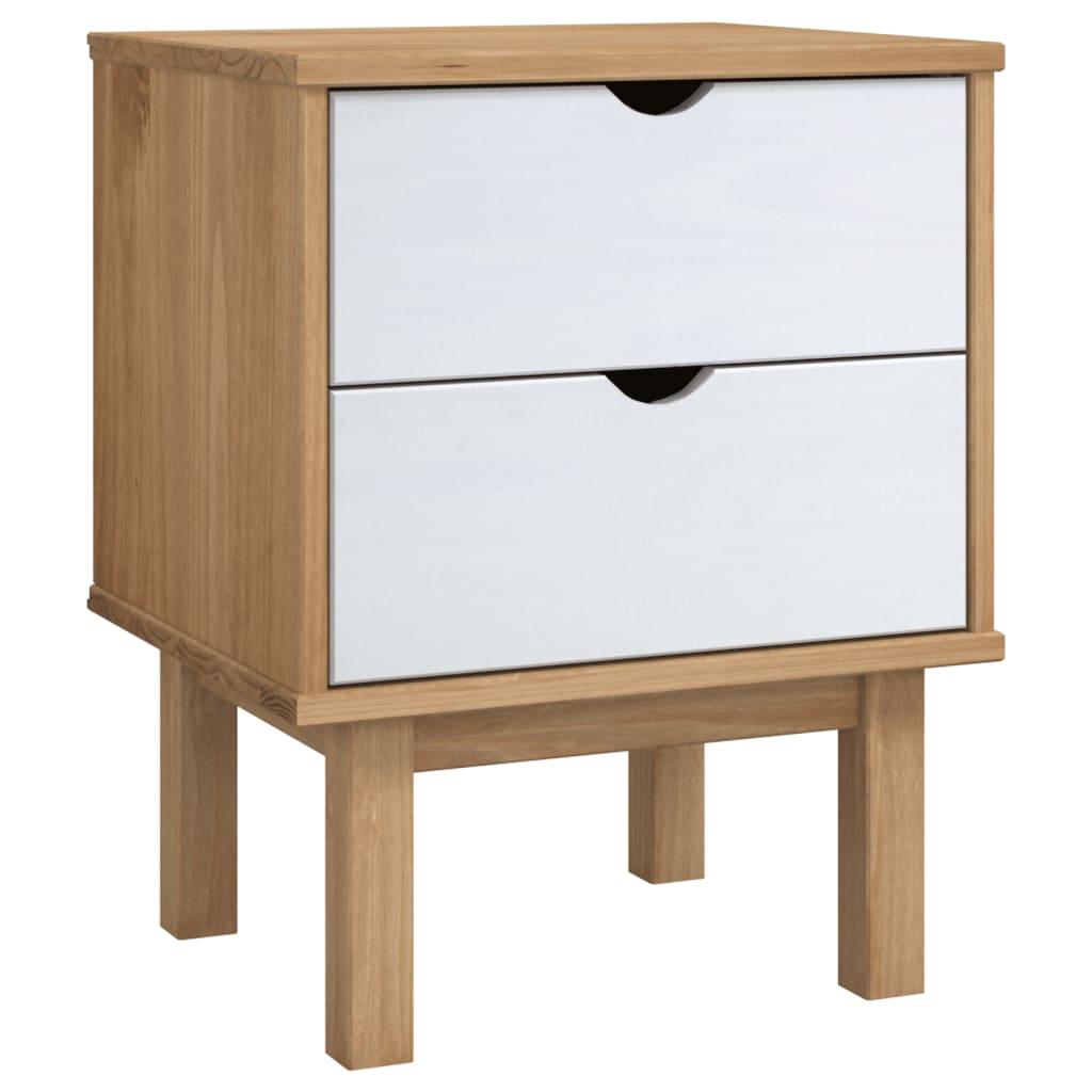 Vidaxl OTTA Mesita de Noche Madera de Pino 45x39x57 Cm Marrón