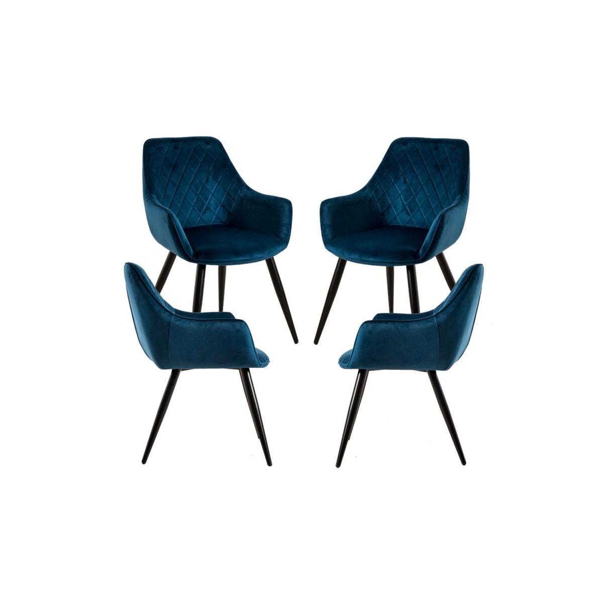 Regalos Miguel - Packs Sillas Comedor - Pack 4 Sillas Kres Terciopelo - Azul