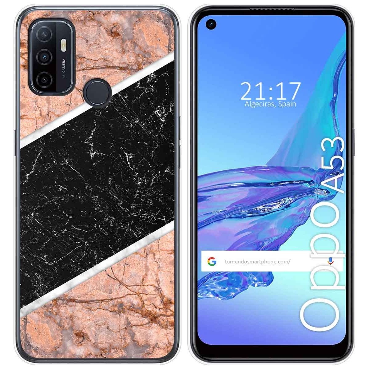 Tumundosmartphone Funda Gel Tpu para Oppo A53 / A53s diseño Mármol 07 Dibujos