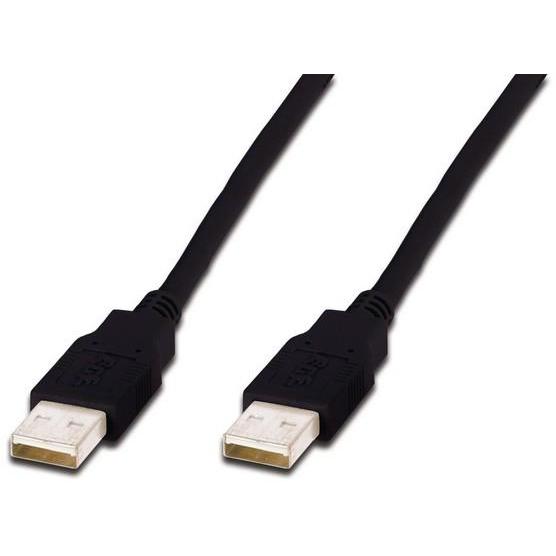DIGITUS Cable de conexión USB 2.0-1,8 m - USB A (M) a USB A (M) - 480 Mbit/s - Compatible con USB - Negro