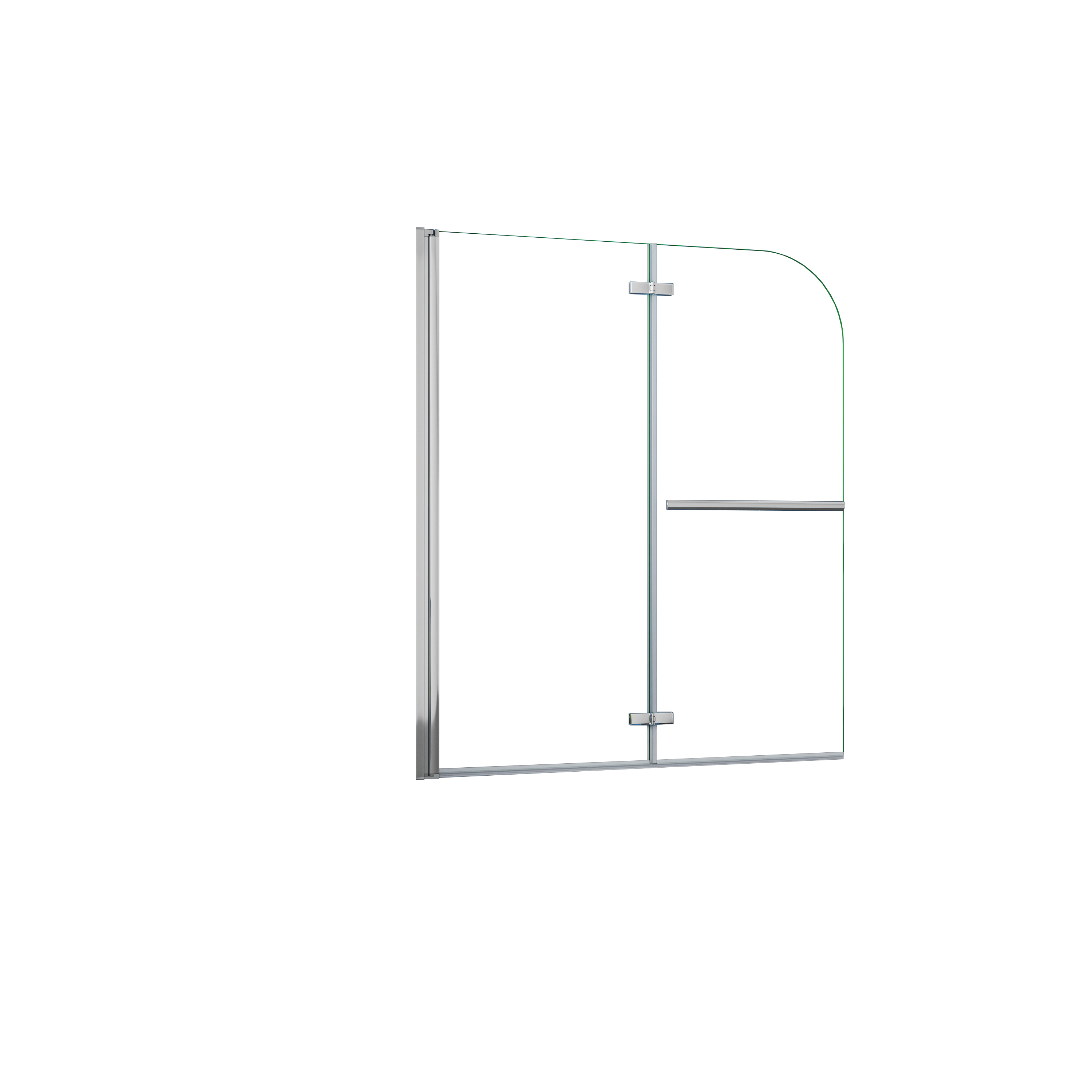 Mampara de Bañera Plegable,2 Hojas,Vidrio Templado 6mm Antical con un Toallero 30cm,Cromado,Altura 140cm