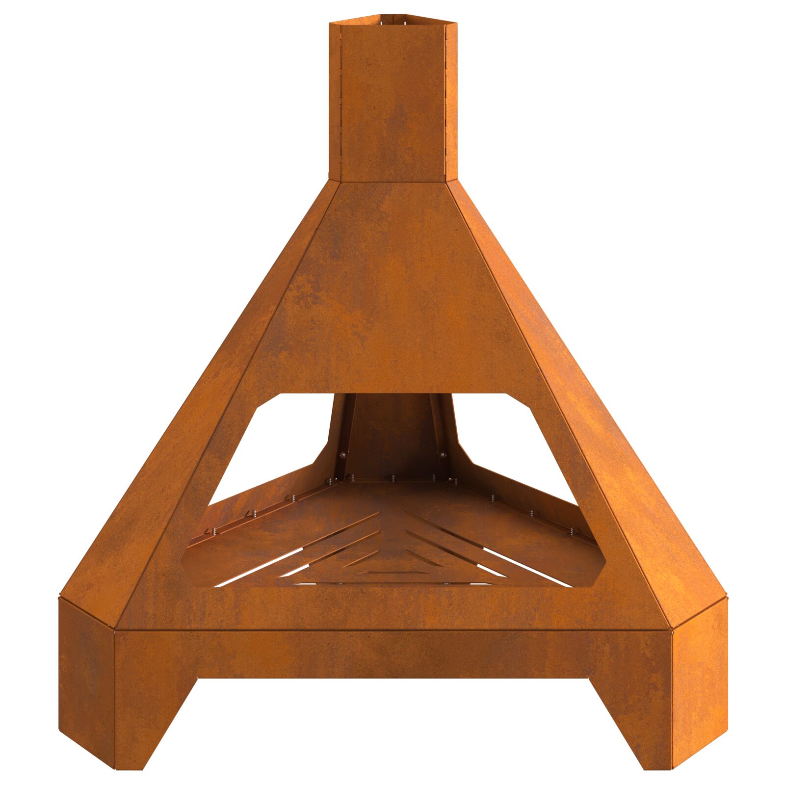 vidaXL Hoguera con Chimenea 50x43x52 cm Acero envejido