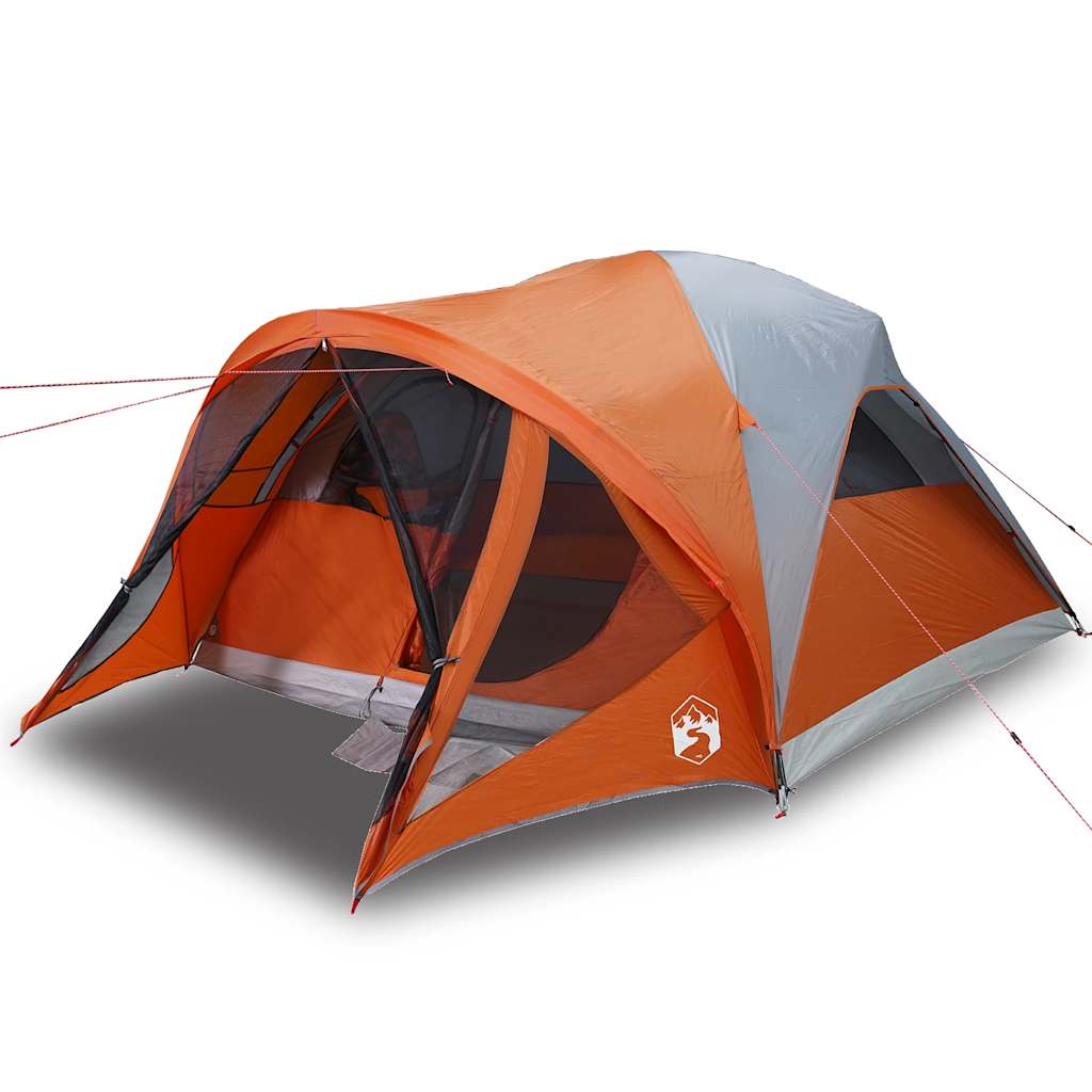 vidaXL Tienda de campaña familiar túnel 6 personas impermeable naranja