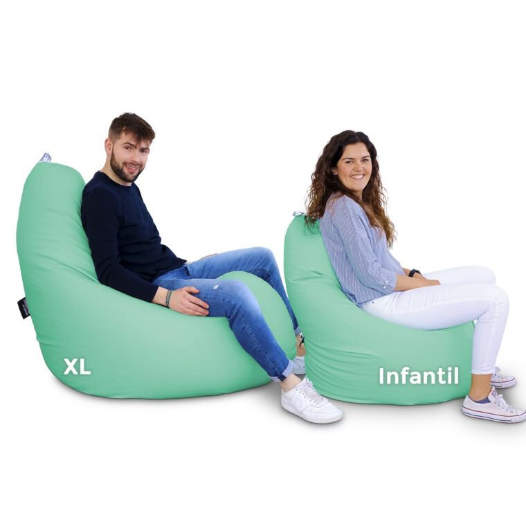 Puff Pera Relax Polipiel Menta HAPPERS - Cómodo, ligero y resistente. Make it Happers®