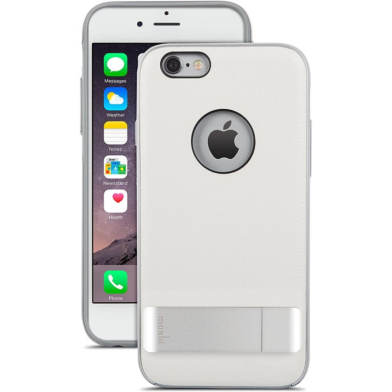 Kameleon - funda de diseño con pie de apoyo de aluminio - compatible con iPhone 6 / 6s - Blanco marfil