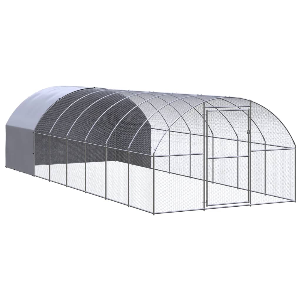 vidaXL Gallinero de exterior de acero galvanizado Multitalle