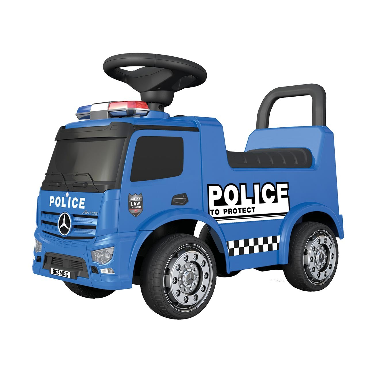 Tachan. Correpasillos camión de policía Mercedes 63 cm. juguetes para bebés +12 meses (Cpa ToyGroup. 711T00647)