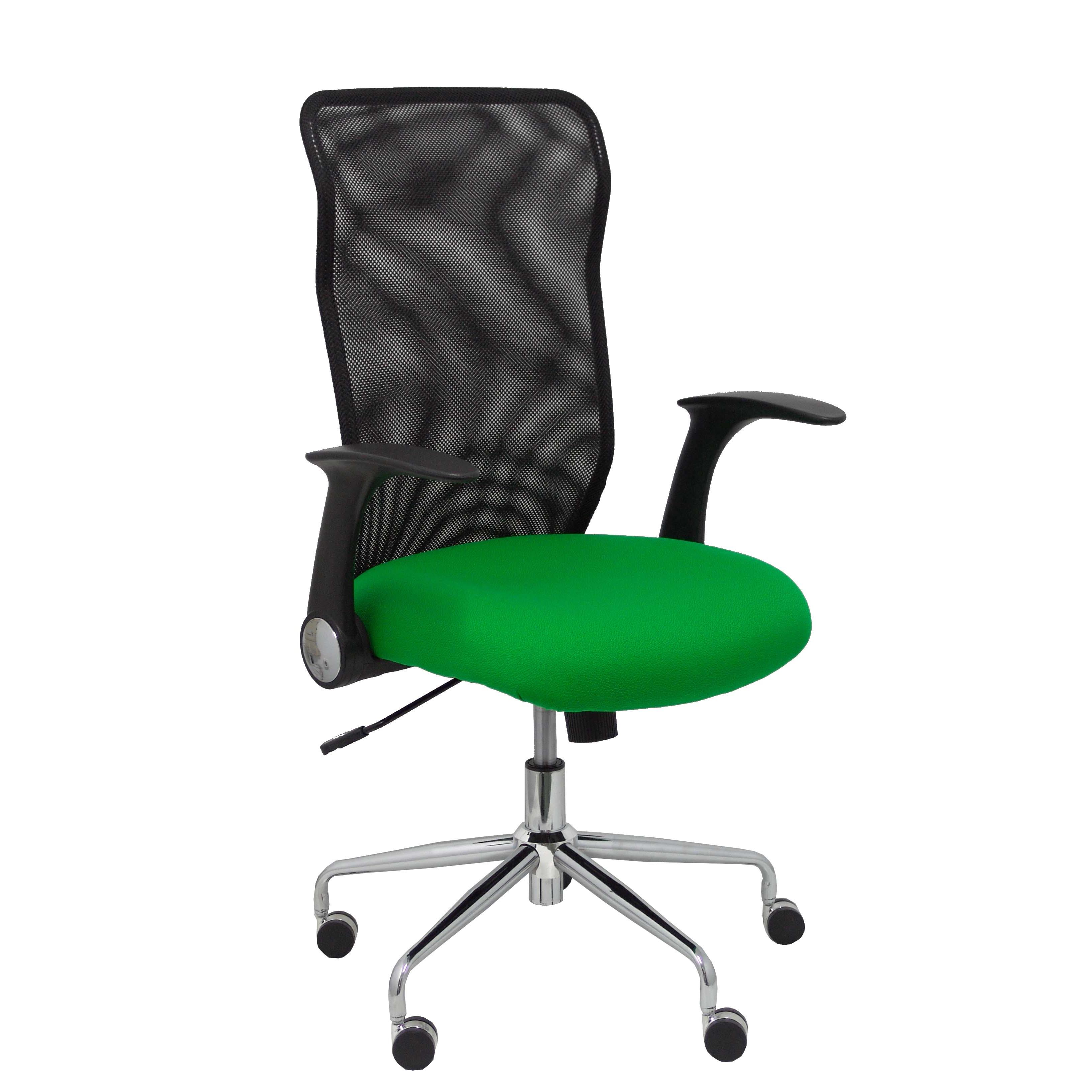 Piqueras Y Crespo Silla Minaya Ergonómica Respaldo Malla Negro Asiento Bali Verde