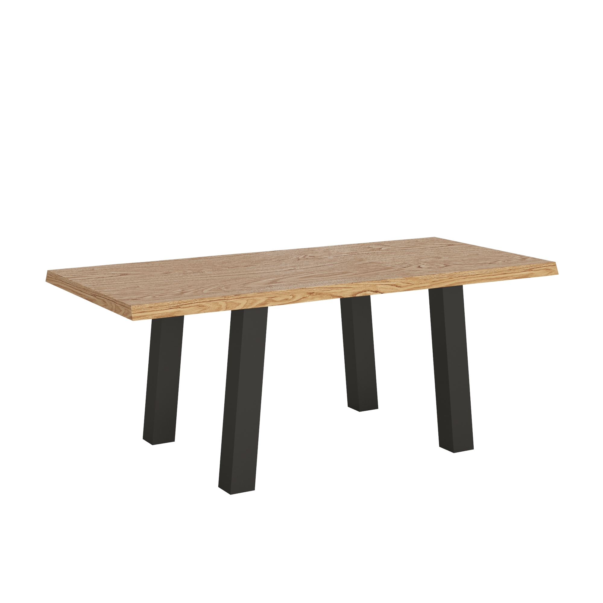 Mesa extensible 90x180/280 cm Svalen roble descortezado patas antracita - Itamoby