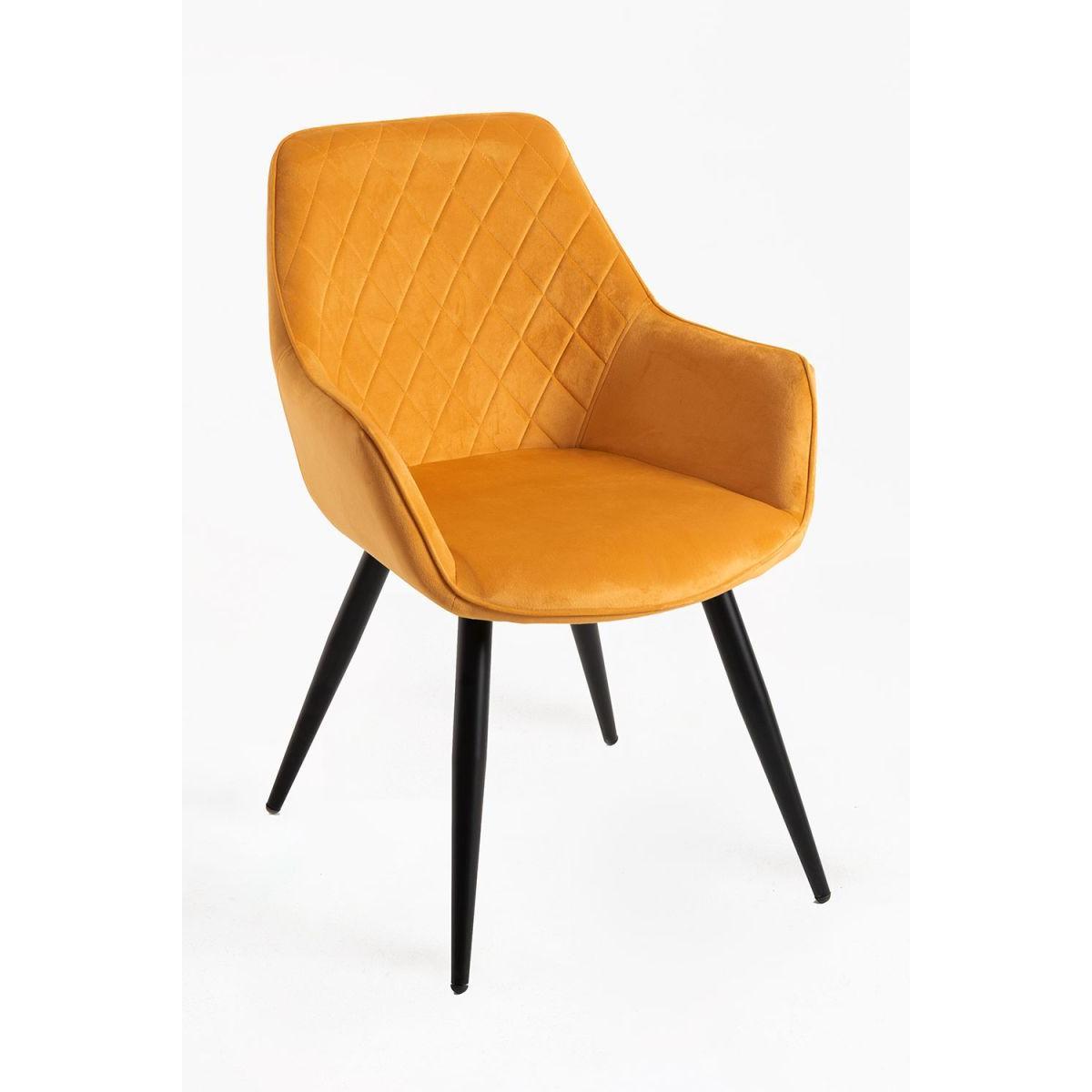 Regalos Miguel - Sillas Comedor - Silla Kres Terciopelo - Mostaza