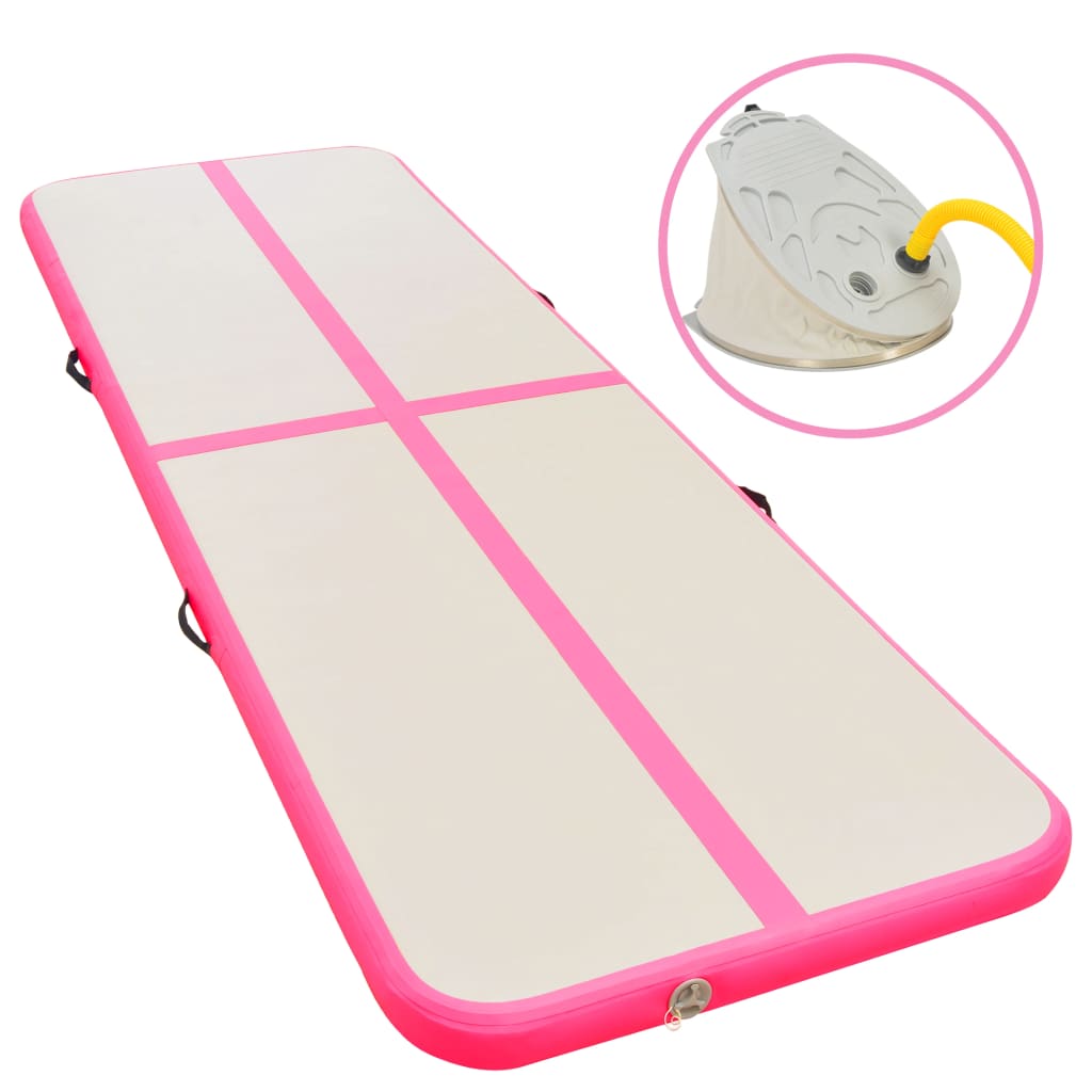 vidaXL Esterilla Inflable de Gimnasia con Bomba 500x100x10 cm PVC Estera Color Azul,  Rosa,  Verde y mas