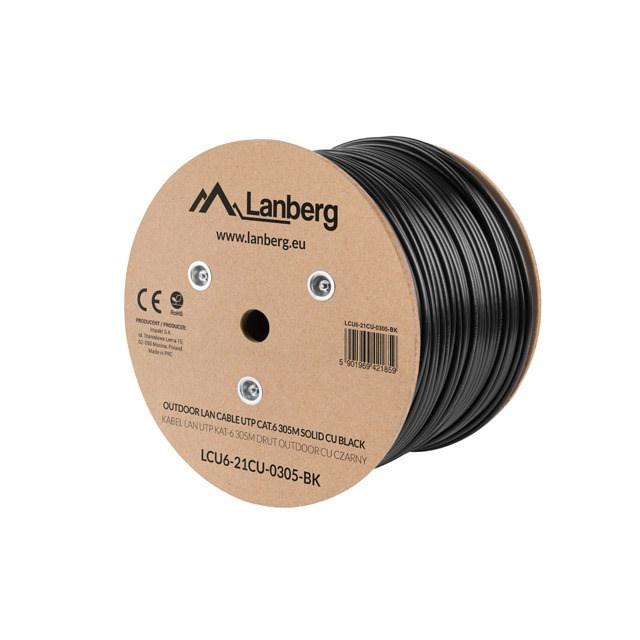 Cable LANBERG UTP para exteriores CAT.6, 305 m, cable de cobre