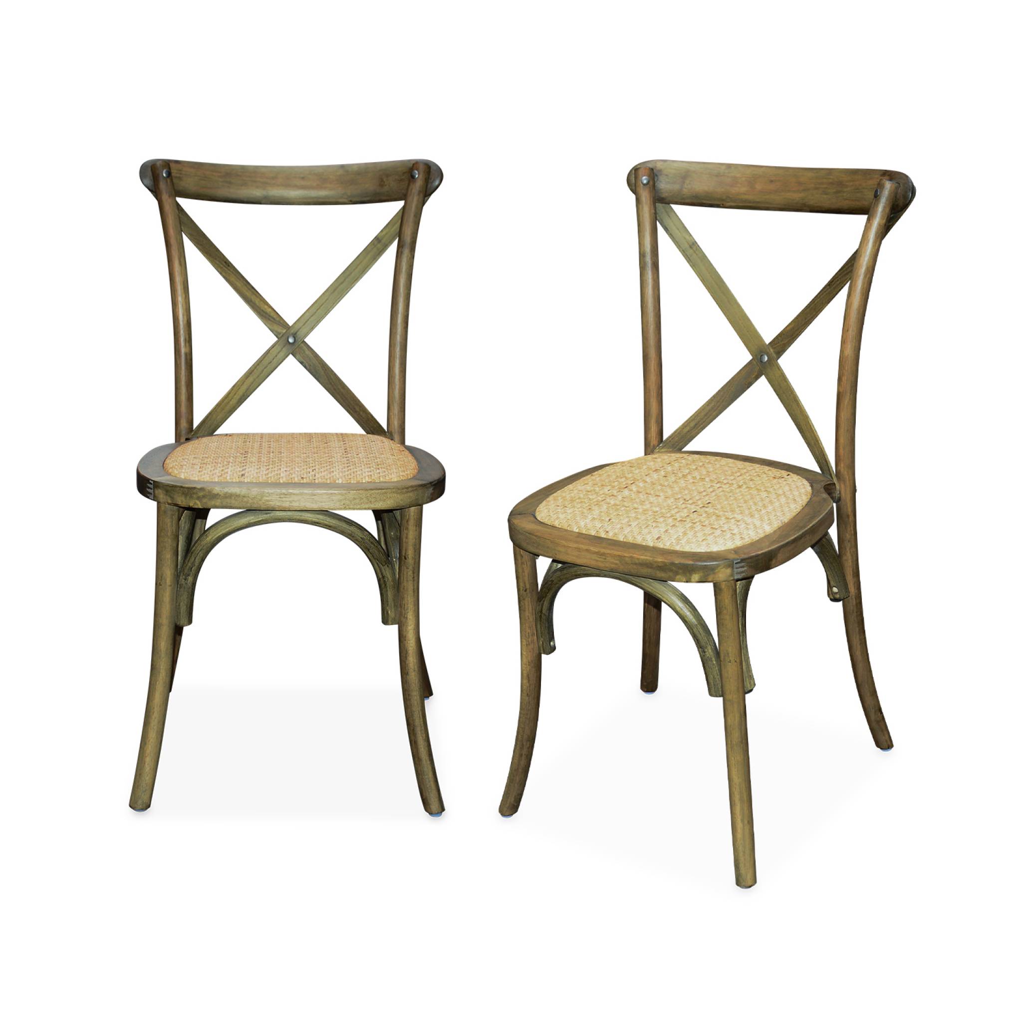 Silla de bistró vintage de madera, set de 2
