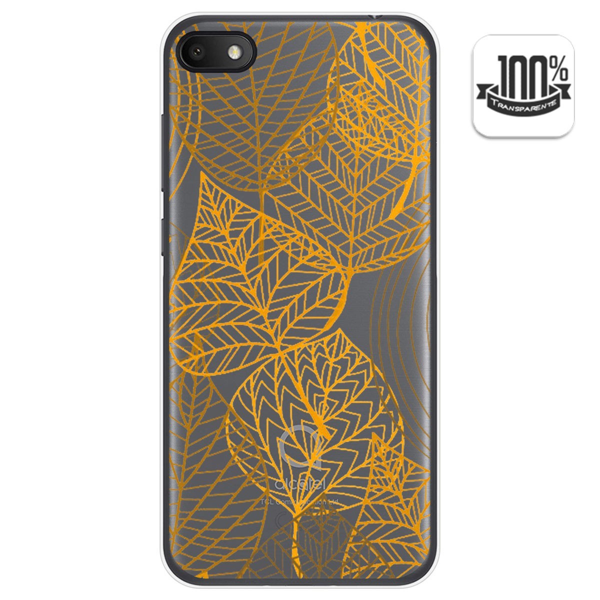 Tumundosmartphone Funda Gel Transparente para Alcatel 1V 2019 diseño Hojas Dibujos