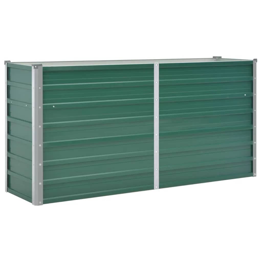 vidaXL Arriate de jardín de acero galvanizado verde dimensiones 320 x 80 x 77 cm,  320 x 80 x 45 cm,  160 x 40 x 77 cm y mas