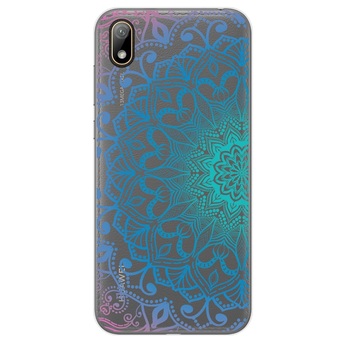 Tumundosmartphone Funda Gel Transparente para Huawei Y5 2019 diseño Mandala Dibujos