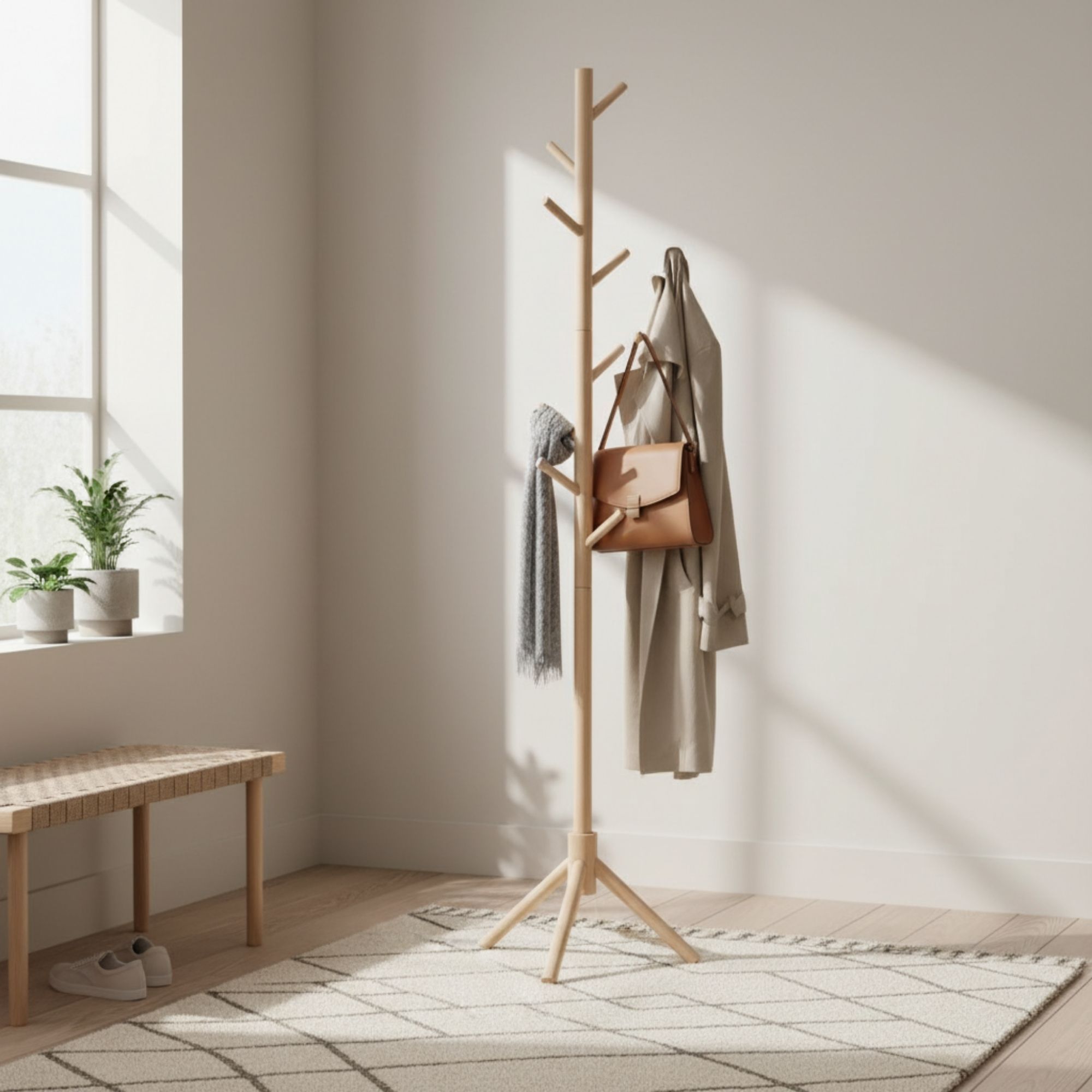 MOBLEKIT | Percheros de Pie y Percheros Extensibles de Metal y Madera, Burros de Ropa con Opciones Ajustables, con Ruedas o Estantes, Organizadores para Dormitorio, Entrada y Hogar