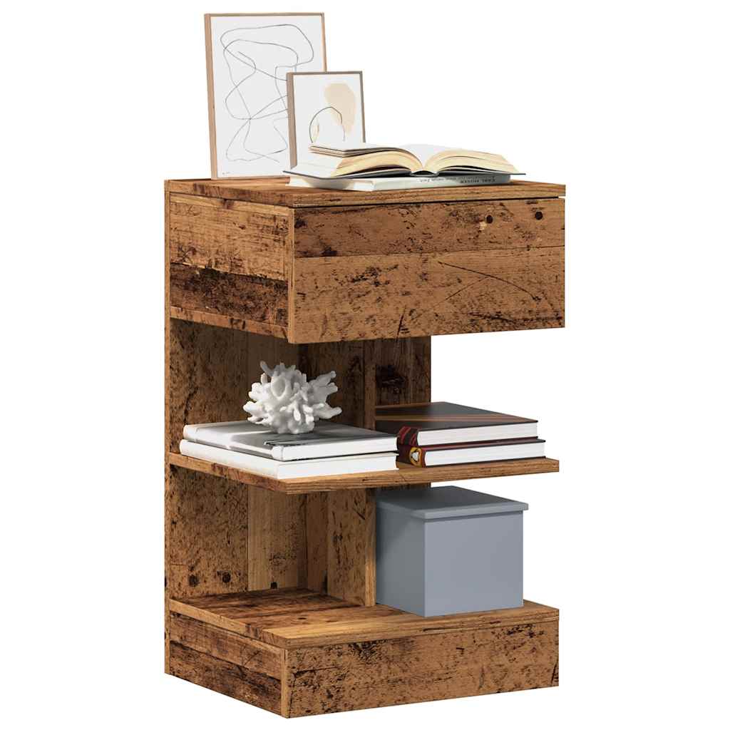vidaXL Mesitas noche 2 uds madera ingeniería roble artisian 40x35x65cm en color Roble artisan/Madera antigua | estructura resistente ideal para salón dormitorio o estudio