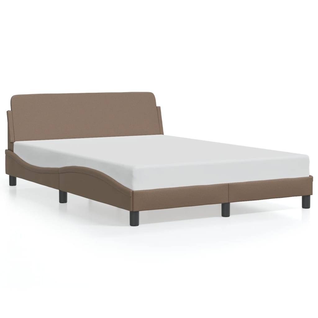 vidaXL Estructura de cama Dover cuero sintético capuchino 140x190cm