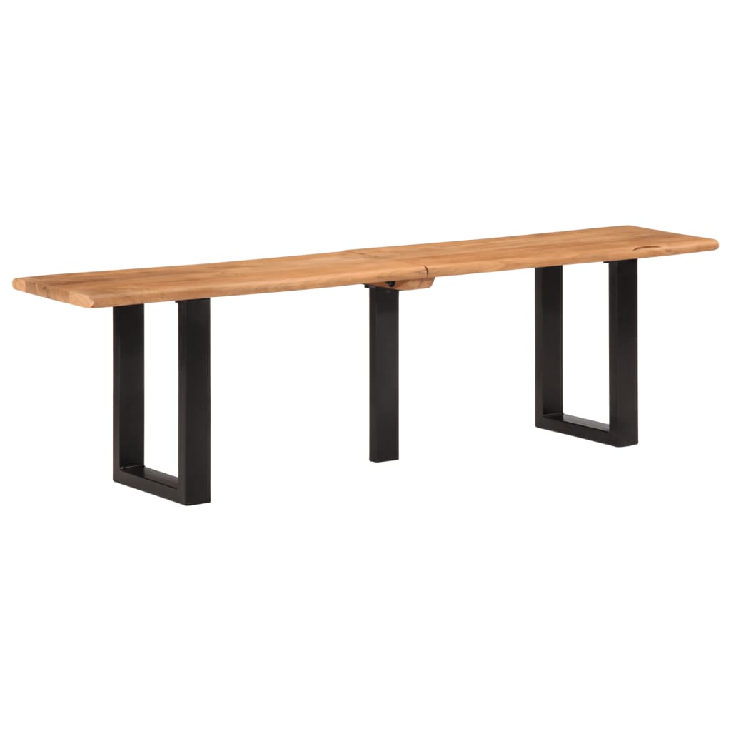 vidaXL Banco de madera maciza de acacia y acero 160 cm
