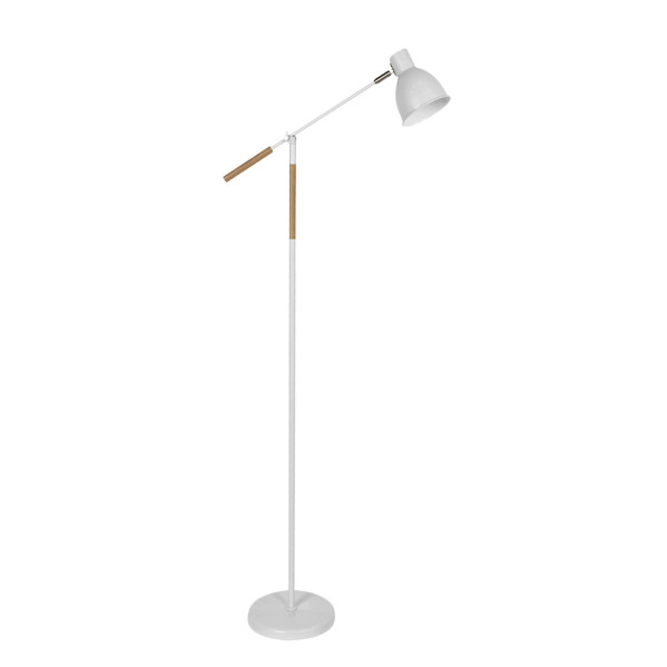 FABRILAMP Pie De Salon Acople 1xe27 Blanco/haya Orientable 360º Articulable 137x25,5x55 Cm