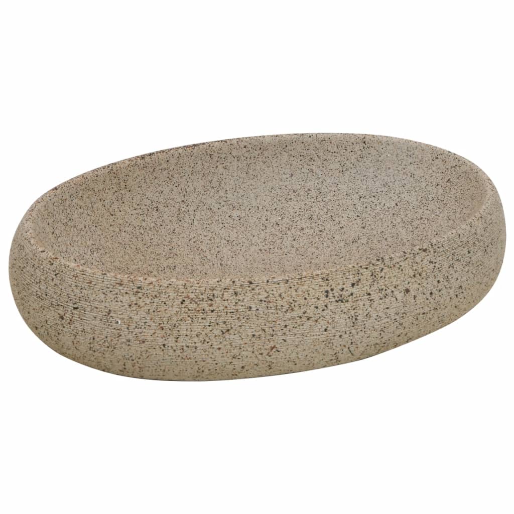 vidaXL Lavabo sobre encimera ovalado cerámica 59x40x15 cm