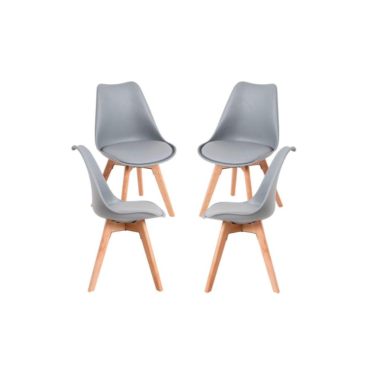 Regalos Miguel - Packs Sillas Comedor - Pack 4 Sillas Synk Basic - Gris claro