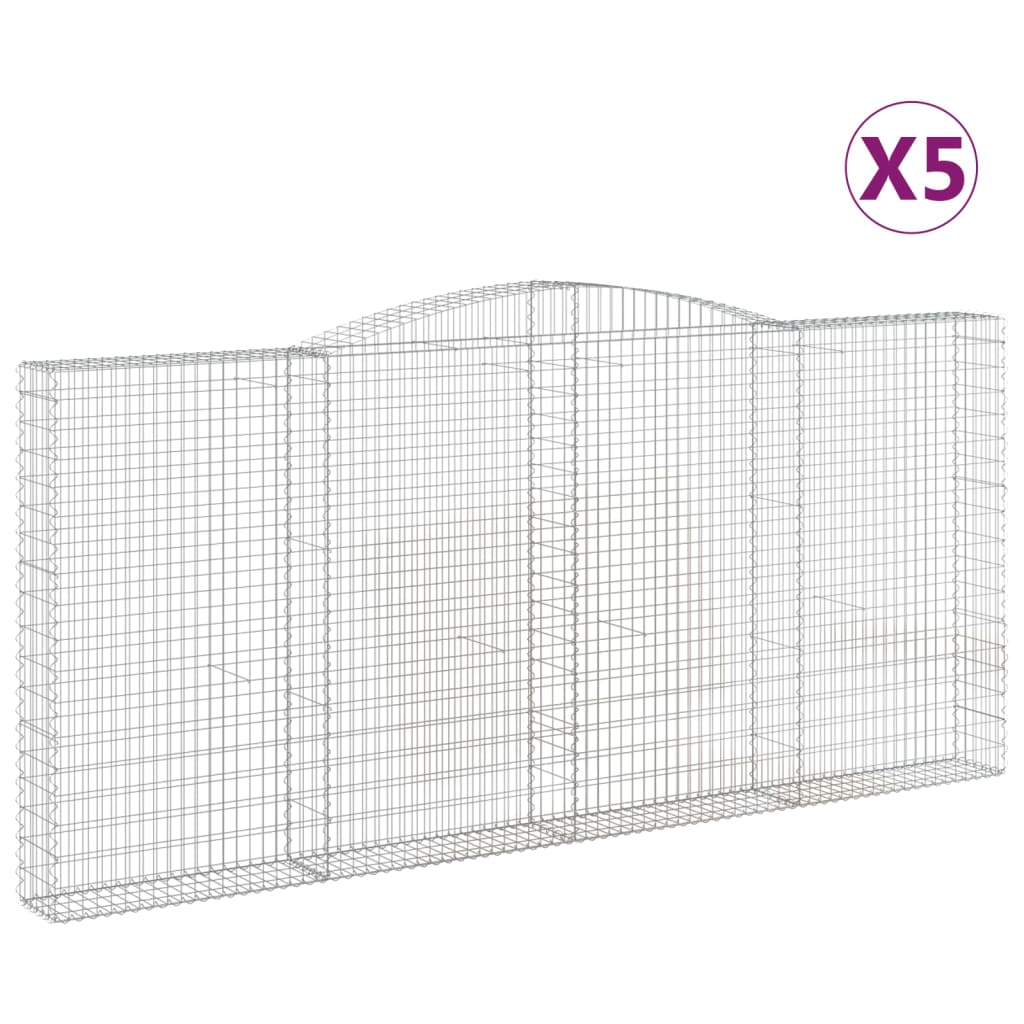 Vidaxl Cestas de Gaviones Hierro Arco 5 Uds 400x30x40/60cm