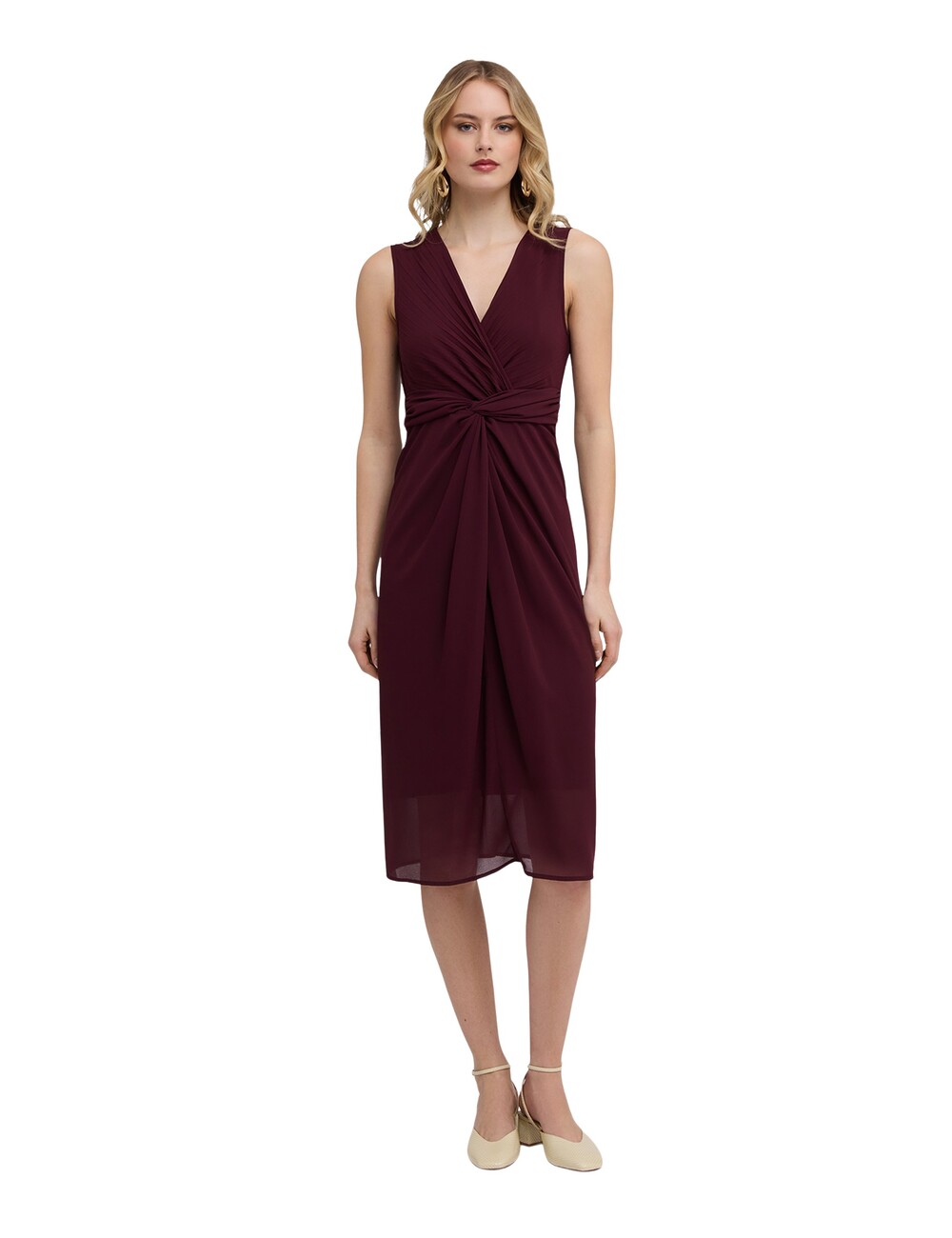 Motivi - Vestido tubo de georgette con drapeado