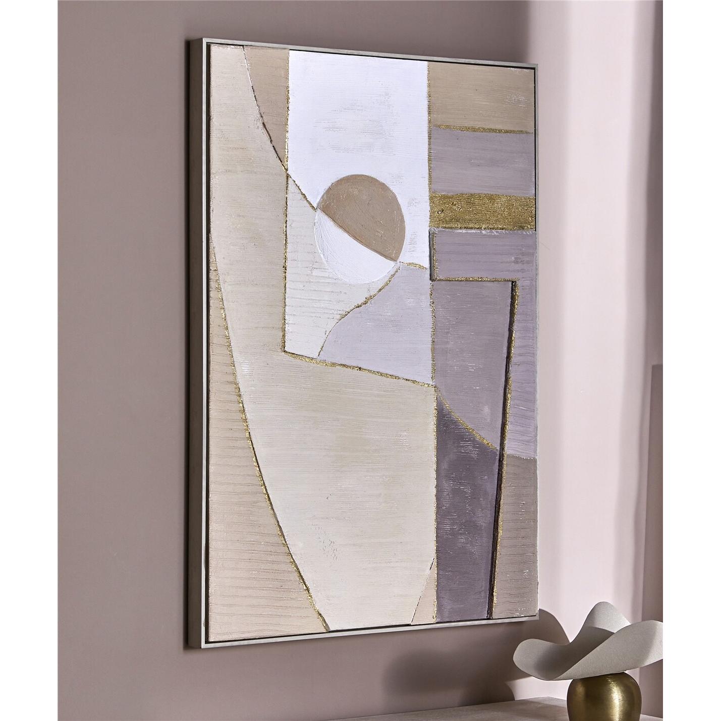 Oleo abst. tonos tierra lineas oro c/marco 72x102 cms. 72x5x102 cms. El mejor complemento para tu hogar.
