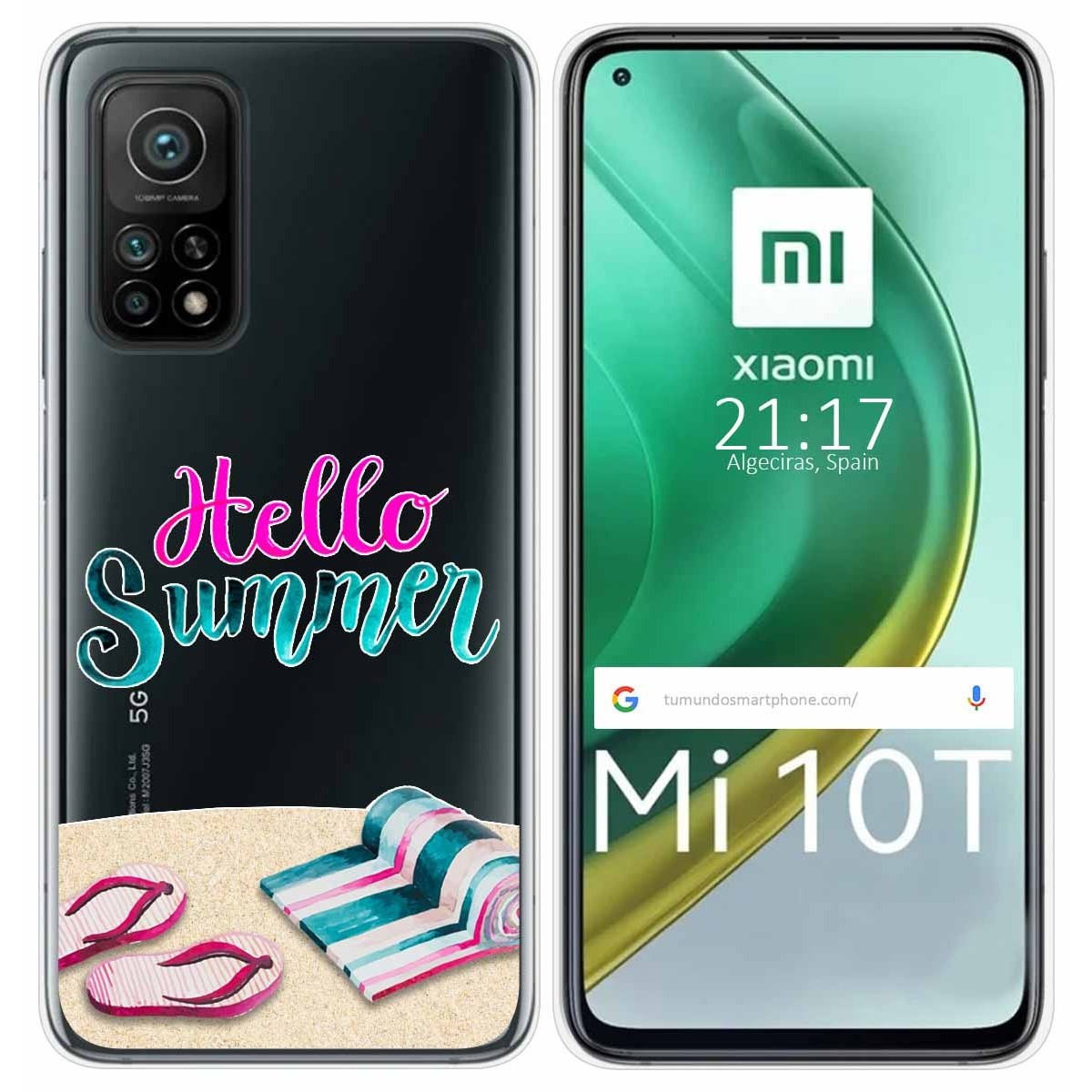Tumundosmartphone Funda Gel Transparente para Xiaomi Mi 10T / 10T Pro diseño Summer Dibujos