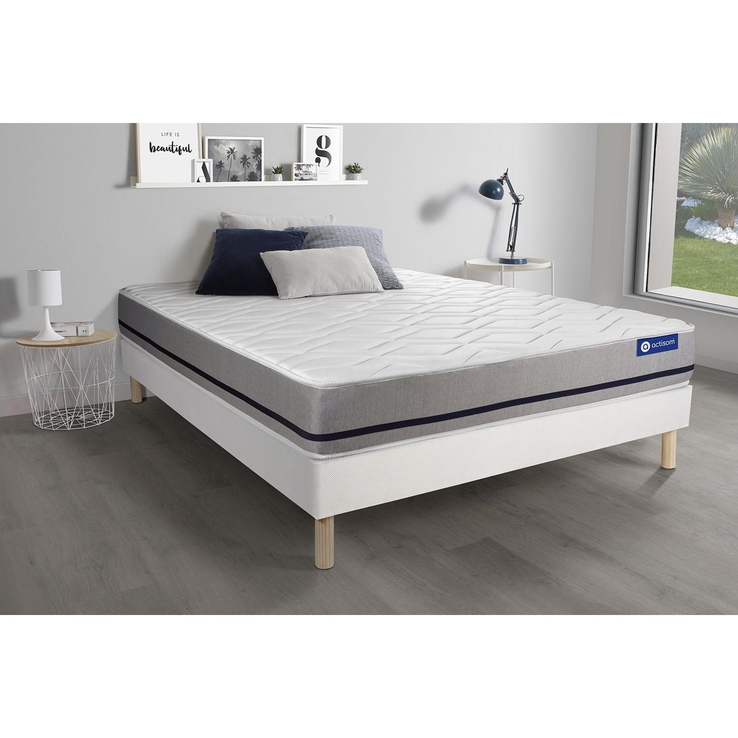 Pack colchón Actilatex soft 120x190cm + Somier multiláminas, Látex y espuma viscoelástica, 3 zonas de confort